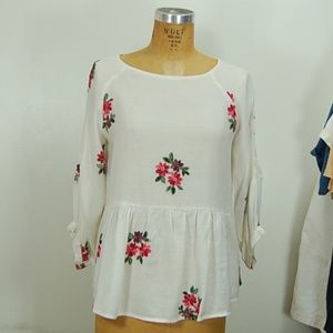 Gibson Latimer Cotton Embroidered Blouse